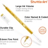Shuttle Art Colored Pens, 180 Vibrant Colors Cute Journal Pens 0.6mm Fine Point Colored Gel Pens for Black Paper in Portable Bag for Coloring Writing Drawing Journaling Note Taking School Office Home(22 Black White Gray & Metallic Tone)