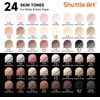 Shuttle Art Colored Pens, 180 Vibrant Colors Cute Journal Pens 0.6mm Fine Point Colored Gel Pens for Black Paper in Portable Bag for Coloring Writing Drawing Journaling Note Taking School Office Home(24 Skin Tone)
