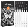 Shuttle Art Colored Pens, 180 Vibrant Colors Cute Journal Pens 0.6mm Fine Point Colored Gel Pens for Black Paper in Portable Bag for Coloring Writing Drawing Journaling Note Taking School Office Home(6 White)