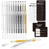 Shuttle Art Colored Pens, 180 Vibrant Colors Cute Journal Pens 0.6mm Fine Point Colored Gel Pens for Black Paper in Portable Bag for Coloring Writing Drawing Journaling Note Taking School Office Home(22 Black White Gray & Metallic Tone)