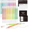 Shuttle Art Colored Pens, 180 Vibrant Colors Cute Journal Pens 0.6mm Fine Point Colored Gel Pens for Black Paper in Portable Bag for Coloring Writing Drawing Journaling Note Taking School Office Home(22 Highlight Tone)