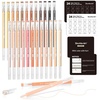 Shuttle Art Colored Pens, 180 Vibrant Colors Cute Journal Pens 0.6mm Fine Point Colored Gel Pens for Black Paper in Portable Bag for Coloring Writing Drawing Journaling Note Taking School Office Home(24 Skin Tone)