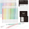 Shuttle Art Colored Pens, 180 Vibrant Colors Cute Journal Pens 0.6mm Fine Point Colored Gel Pens for Black Paper in Portable Bag for Coloring Writing Drawing Journaling Note Taking School Office Home(24 Pastel Tone)