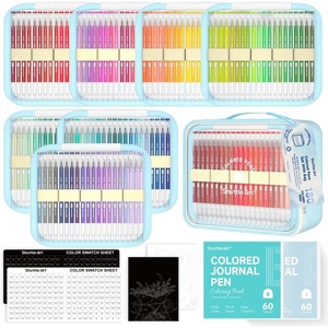 Shuttle Art Colored Pens, 180 Vibrant Colors Cute Journal Pens 0.6mm Fine Point Colored Gel Pens for Black Paper in Portable Bag for Coloring Writing Drawing Journaling Note Taking School Office Home(180 Colors)