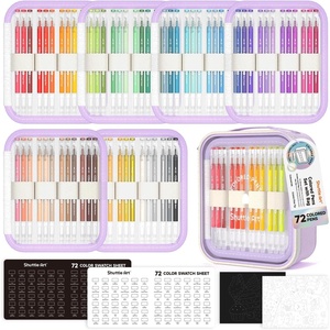 Shuttle Art Colored Pens, 180 Vibrant Colors Cute Journal Pens 0.6mm Fine Point Colored Gel Pens for Black Paper in Portable Bag for Coloring Writing Drawing Journaling Note Taking School Office Home(72 Colors)