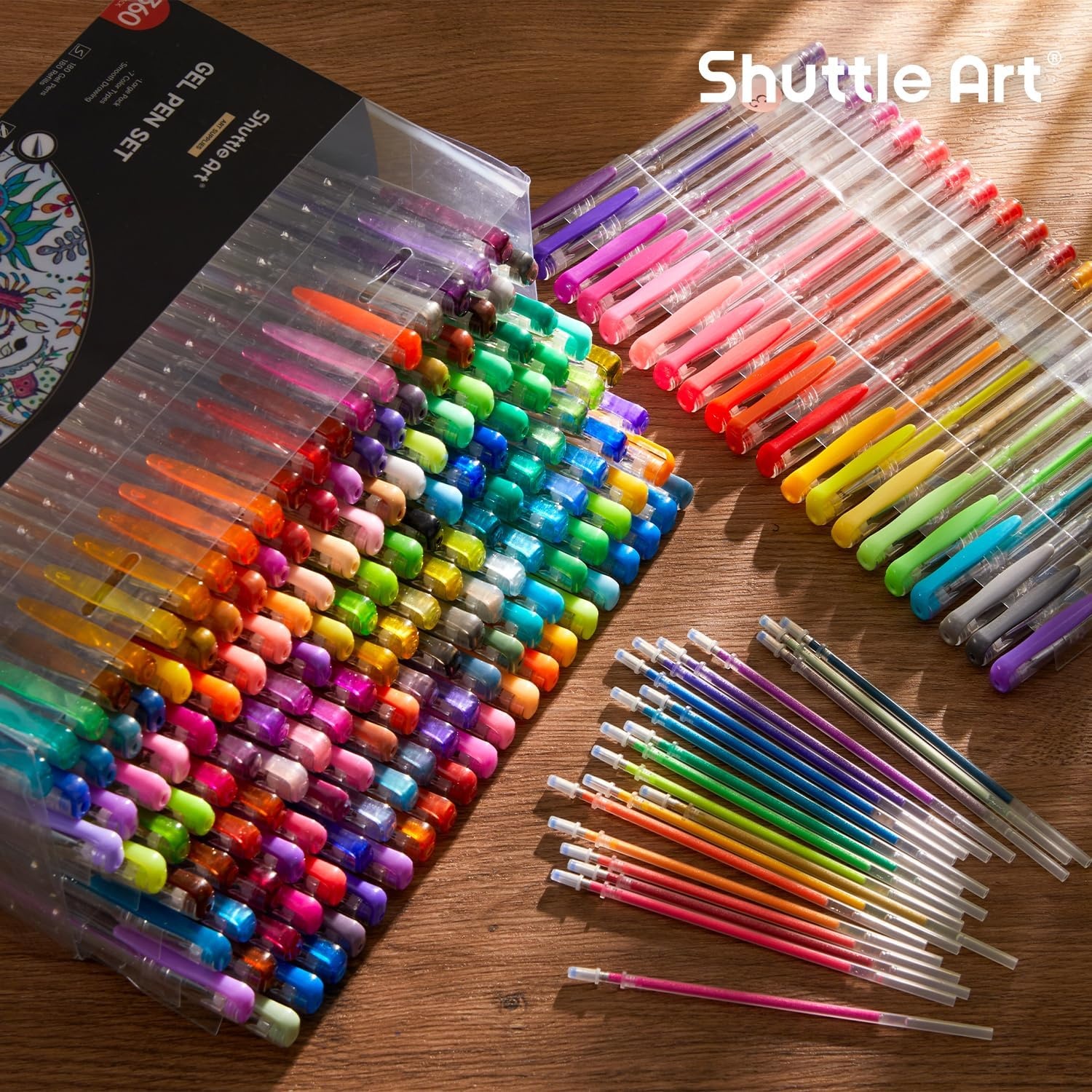 image:imageShuttle Art 720 Pack Gel Pens Set 180 Colors Gel Pen Set Plus 180 Color Refills Perfect for Adult Coloring Books Doodling Drawing Art Markers