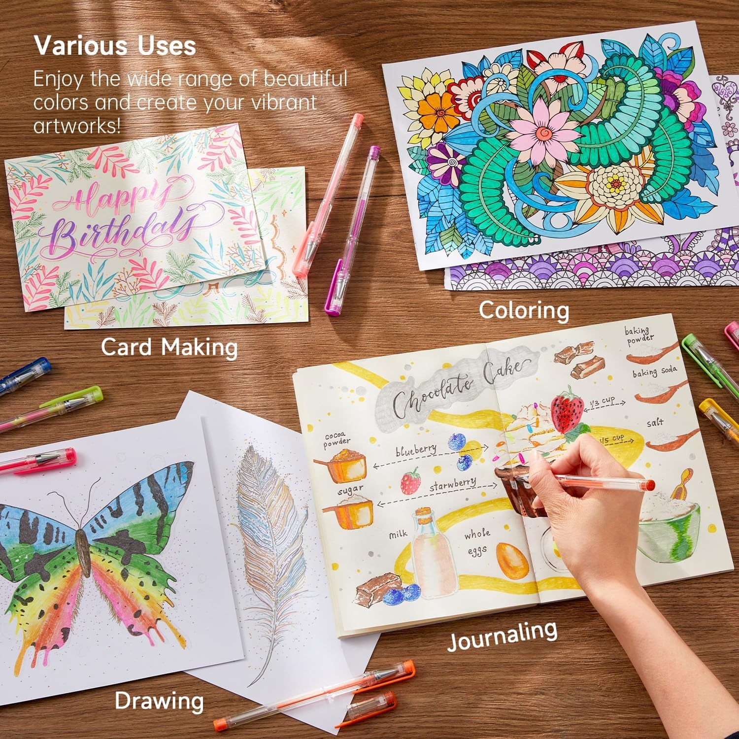 image:imageShuttle Art 720 Pack Gel Pens Set 180 Colors Gel Pen Set Plus 180 Color Refills Perfect for Adult Coloring Books Doodling Drawing Art Markers