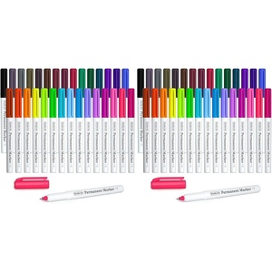 Shuttle Art Permanent Marker, 30 Colors Ultra Fine Point, Assorted Colors, Works on Plastic,Wood,Stone,Metal and Glass for Kids Adult Coloring Doodling Marking (Pack of 2)