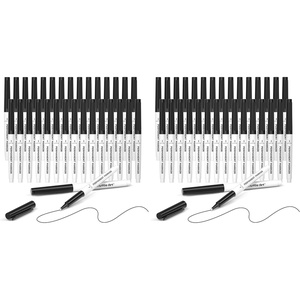 Shuttle Art Permanent Marker, 60 Pack Ultra Fine Point Black Permanent Marker set, Works on Plastic,Wood,Stone,Metal and Glass for Doodling, Marking