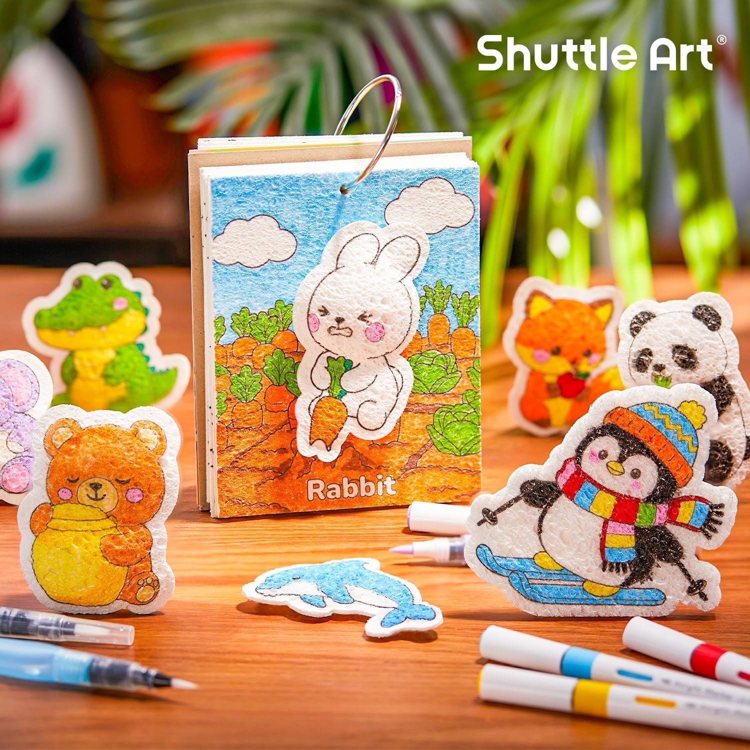 image:imageShuttle Art 105 Pcs Magic Foam Texture Painting Kit Dessert SeriesAnimal Series 63 Pcs
