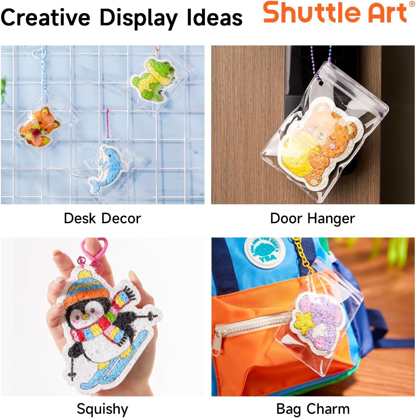 image:imageShuttle Art 105 Pcs Magic Foam Texture Painting Kit Dessert SeriesAnimal Series 63 Pcs