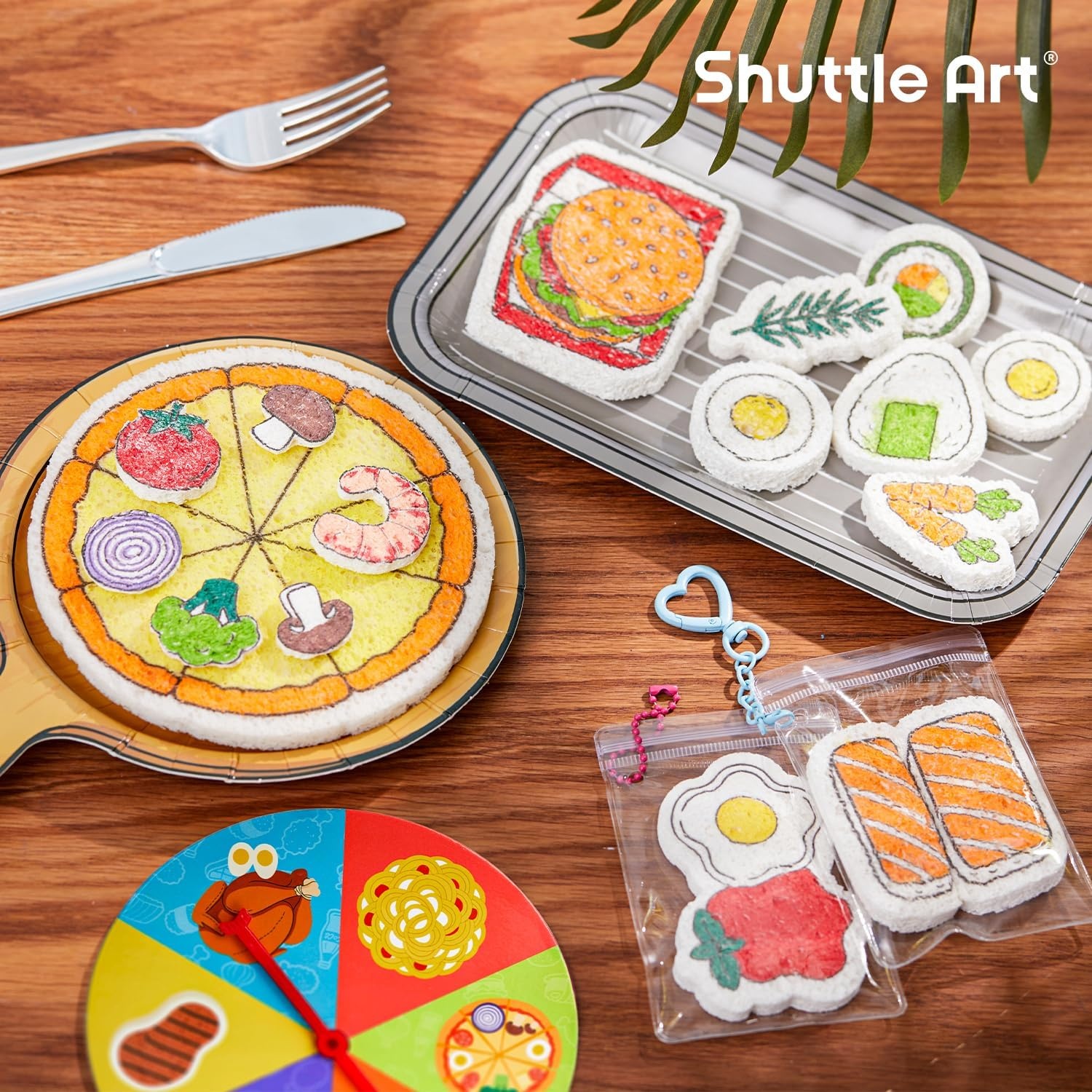 image:imageShuttle Art 105 Pcs Magic Foam Texture Painting Kit Dessert SeriesFood Series 104 Pcs