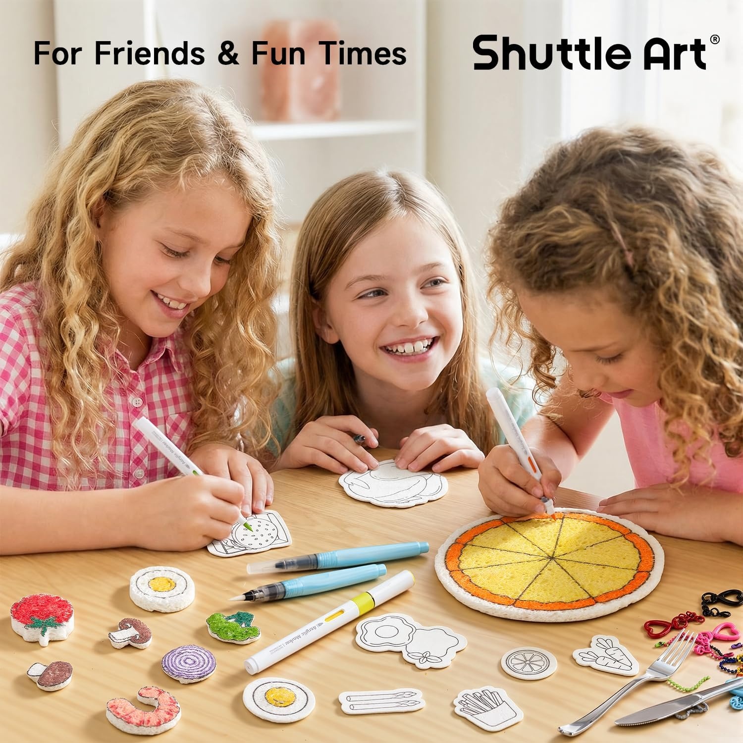 image:imageShuttle Art 105 Pcs Magic Foam Texture Painting Kit Dessert SeriesFood Series 104 Pcs