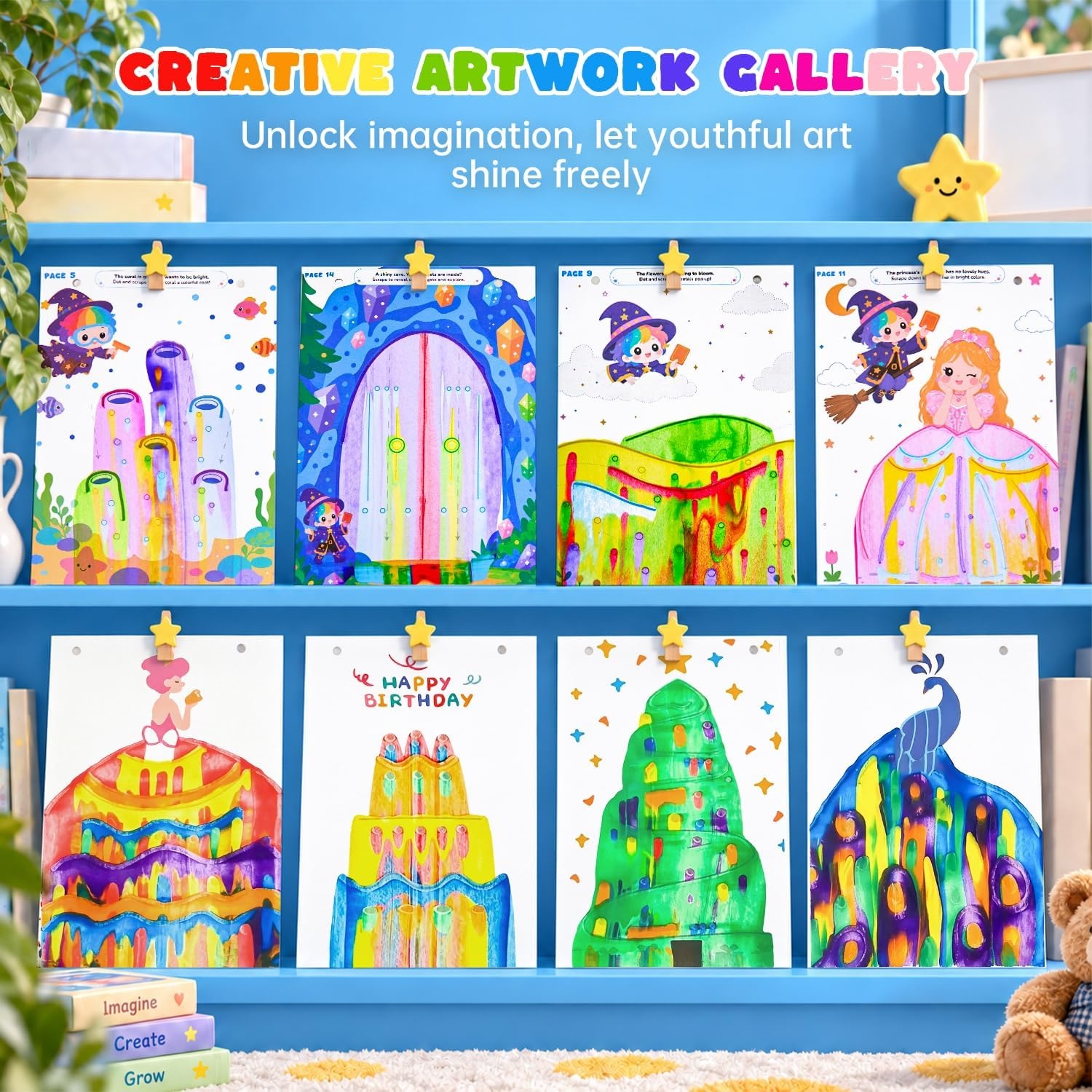 image:imageShuttle Art 37PCS Squeegee Art Kit MessFree Painting for Toddlers with Full Accessories