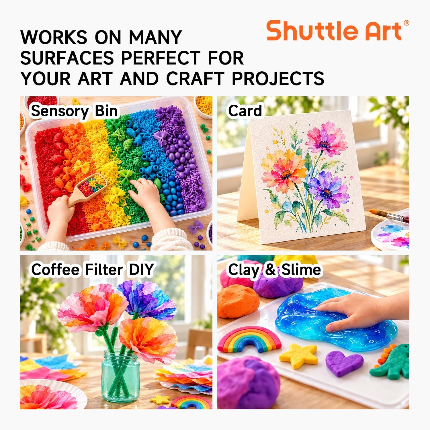 image:imageShuttle Art 8 Colors Liquid Watercolor Paint 4oz NonToxic Watercolors14 Colors