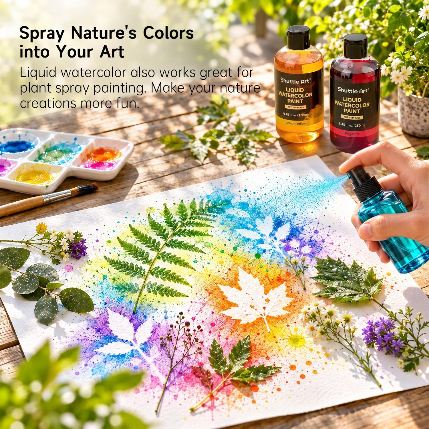 image:imageShuttle Art 8 Colors Liquid Watercolor Paint 4oz NonToxic Watercolors14 Colors