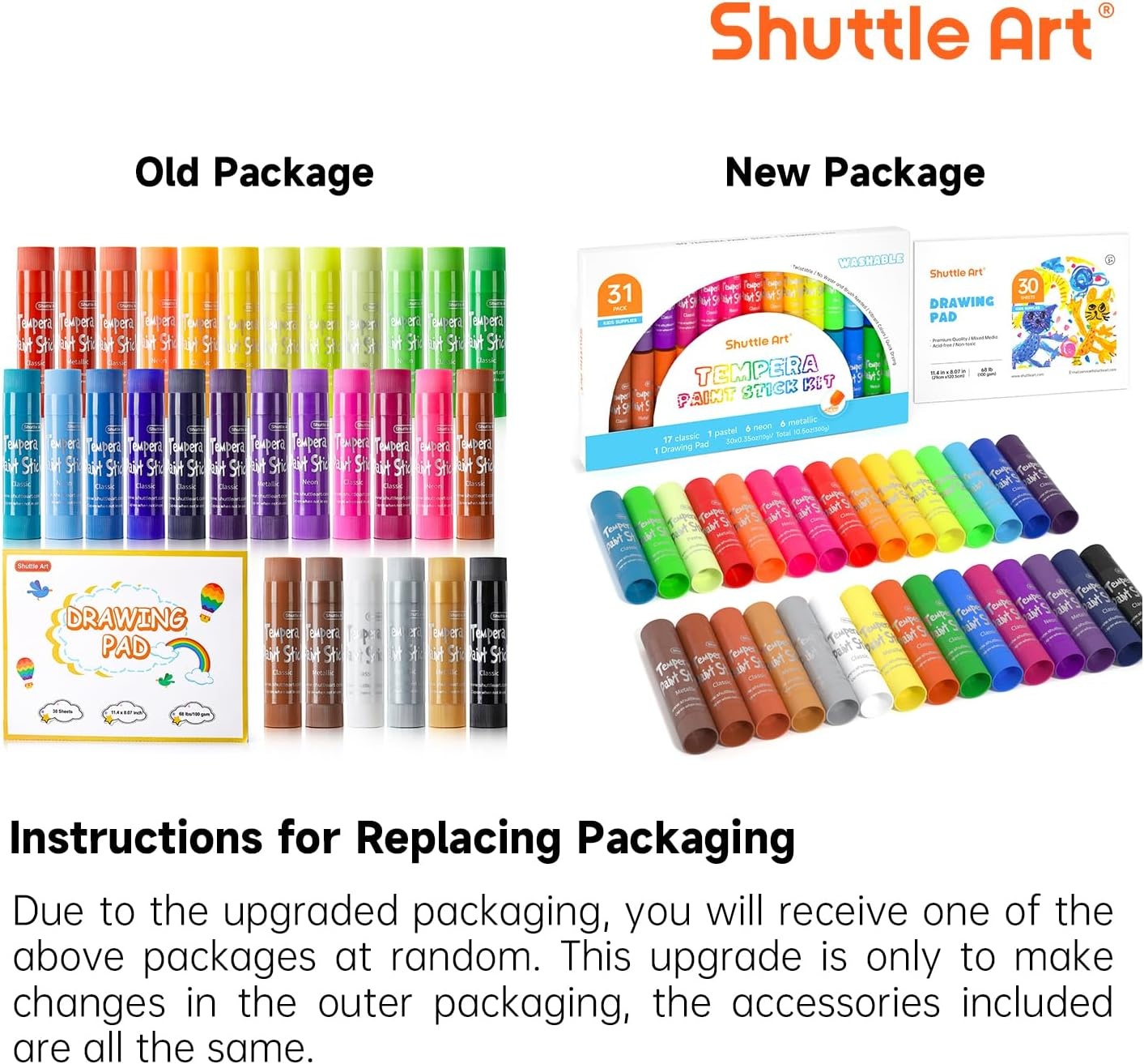 image:imageTempera Paint Sticks 30 Colors Solid Tempera Paint for Kids with 1 Drawing Pad Super Quick Drying NonToxic Works Great on Paper Wood Glass Ceramic Canvas Pack of 2