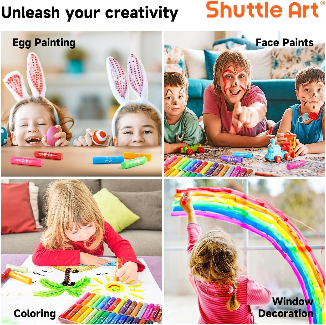 image:imageTempera Paint Sticks 30 Colors Solid Tempera Paint for Kids with 1 Drawing Pad Super Quick Drying NonToxic Works Great on Paper Wood Glass Ceramic Canvas Pack of 2