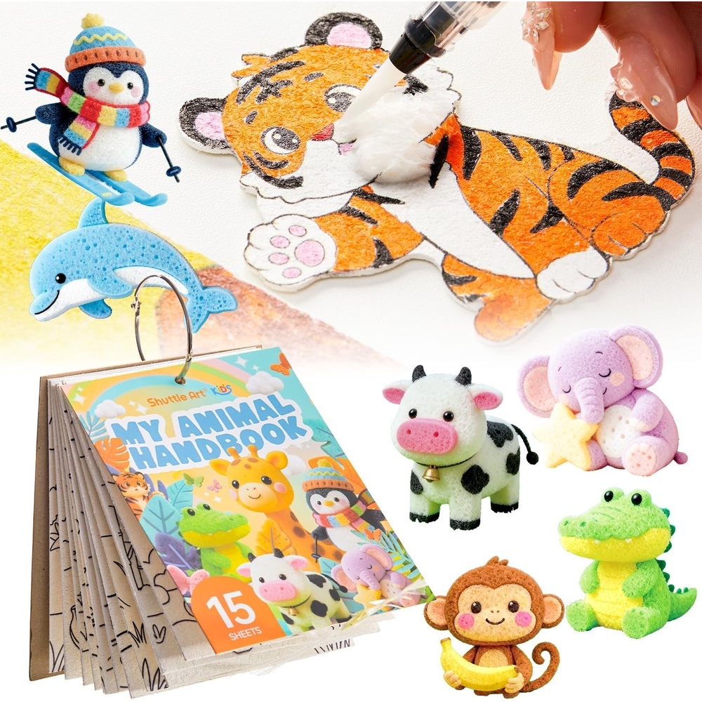image:imageShuttle Art 105 Pcs Magic Foam Texture Painting Kit Dessert SeriesAnimal Series 63 Pcs