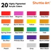 Shuttle Art 20 Colors Acrylic Ink, 30ml Dropper Bottle Liquid Acrylic Paint