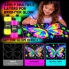 Shuttle Art 8 Colors Neon Paint, 4oz/120ml Fluorescent Acrylic Paint Set(16.9 Fl Oz (Pack of 8))