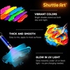 Shuttle Art 8 Colors Neon Paint, 4oz/120ml Fluorescent Acrylic Paint Set(4 Fl Oz (Pack of 8))