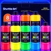Shuttle Art 8 Colors Neon Paint, 4oz/120ml Fluorescent Acrylic Paint Set(16.9 Fl Oz (Pack of 8))