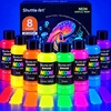 Shuttle Art 8 Colors Neon Paint, 4oz/120ml Fluorescent Acrylic Paint Set(4 Fl Oz (Pack of 8))