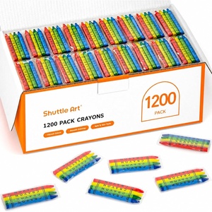 Shuttle Art Crayons Bulk Packs 300 Packs of 4 Colors (1200 Count)